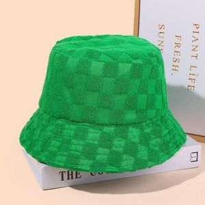 Fussy Green Checkered Board Bucket Hat